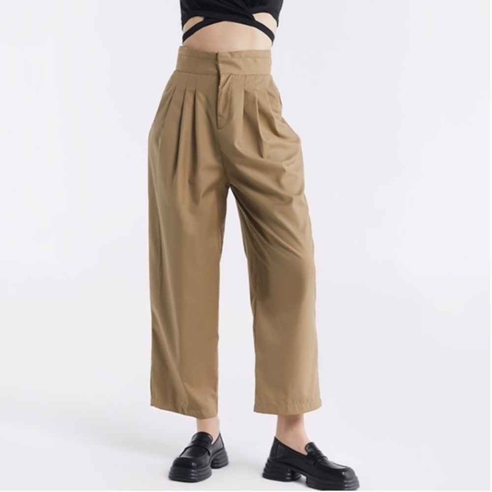 Wide Leg Tan Pants